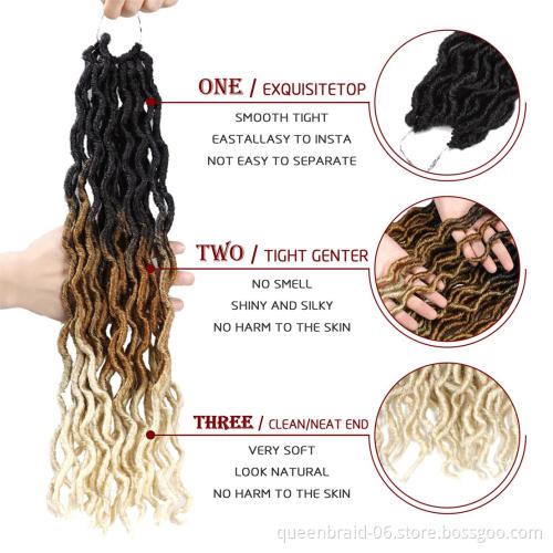 18 Strands Faux Locs Crochet Hair Black Brown Burgundy Dreadlocks Hair Extensions Soft Gypsy Locs Crochet Braids